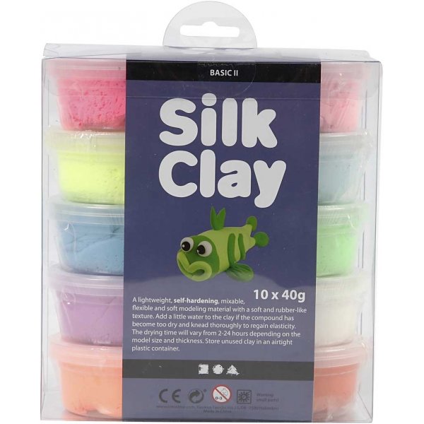 Silk Clay® - gemischte Farben - Basic 2 - 10 x 40 g Silk Clay® - gemischte Farben - Basic 2 - 10 x 40 g