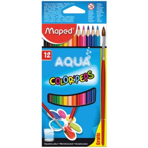 Farbstiftset - Maped - Color'peps Aqua 12 Stifte + Pinsel Farbstiftset - Maped - Color'peps Aqua 12 Stifte + Pinsel