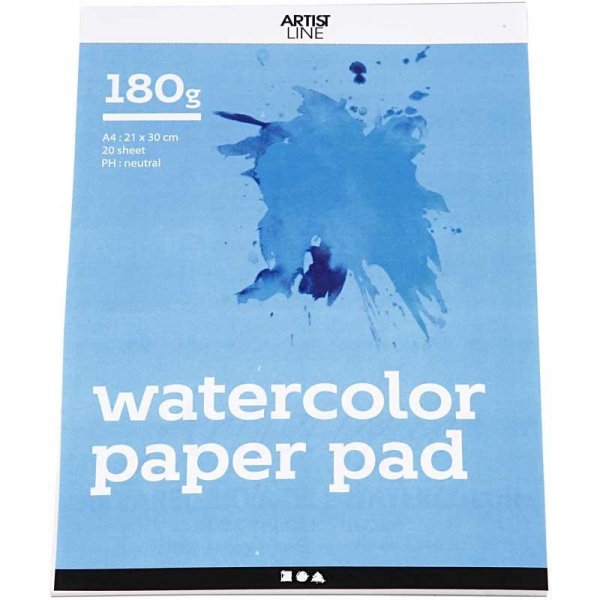 Aquarellblock - weiß - A4 - 180 g - 20 Blatt Aquarellblock - weiß - A4 - 180 g - 20 Blatt