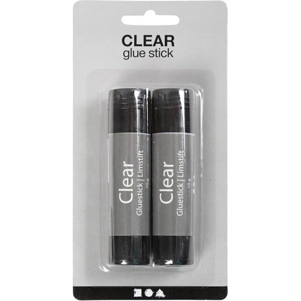 Klarer Klebestift - Rund - 10 g - 2 Stk Klarer Klebestift - Rund - 10 g - 2 Stk