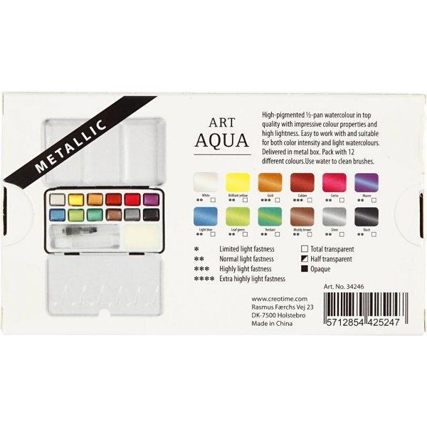 Art Aqua Aquarellfarben - Metallicfarben - 12 Stk Art Aqua Aquarellfarben - Metallicfarben - 12 Stk
