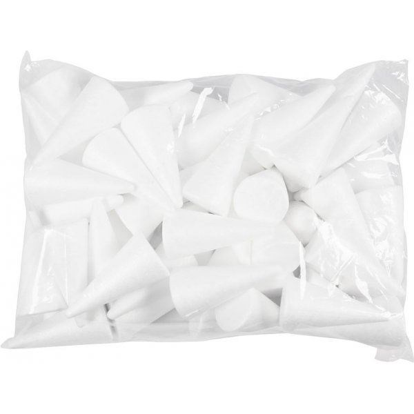 Styroporkegel - weiß - Ø5,5 cm - 50 Stk Styroporkegel - weiß - Ø5,5 cm - 50 Stk