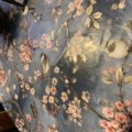 Kundenbild Wachstuch Blumen & Vogel - Blau