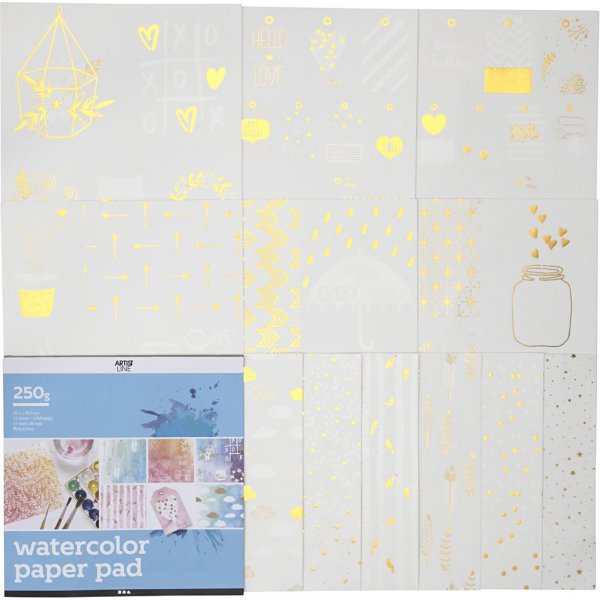 Malblock für Aquarell - weiß - 12 Blatt Malblock für Aquarell - weiß - 12 Blatt