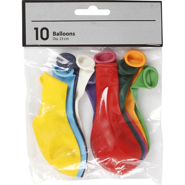 Luftballons - gemischte Farben - Ø23 cm - 10 Stk Luftballons - gemischte Farben - Ø23 cm - 10 Stk