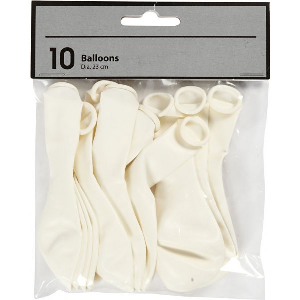 Luftballons - weiß - Ø23 cm - 10 Stk Luftballons - weiß - Ø23 cm - 10 Stk