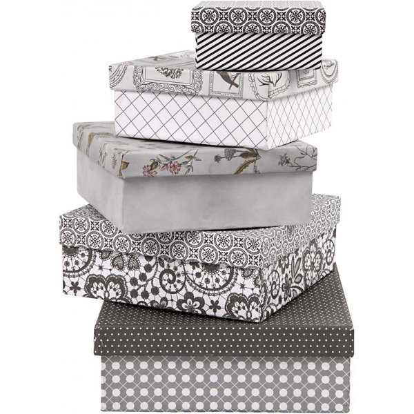 Quadratische Boxen - weiß - 7 Stk Quadratische Boxen - weiß - 7 Stk