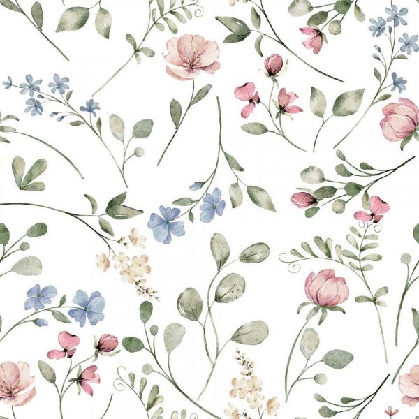 Livia Textilwachstuch blau/rosa
