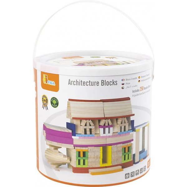 VIGA kreative Holzklötze - gemischte Farben - 250 Stück VIGA kreative Holzklötze - gemischte Farben - 250 Stück