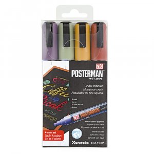 ZIG Posterman Wet-Wipe Marker 6 mm, 4 Farben