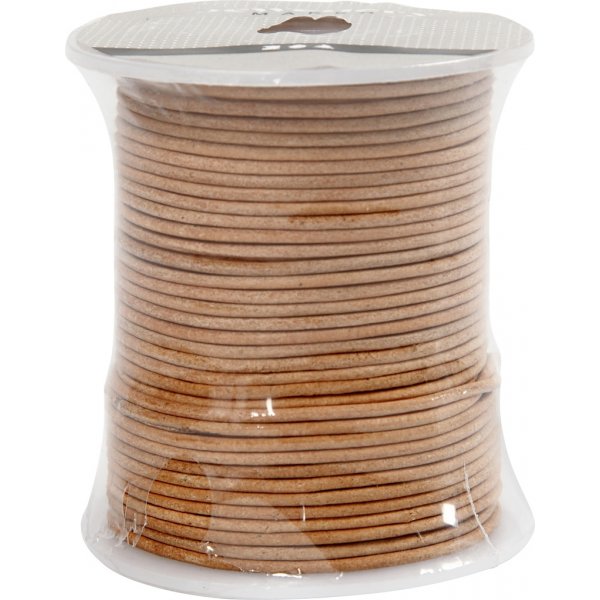 Lederband - Beige - 2 mm - 50 m Lederband - Beige - 2 mm - 50 m
