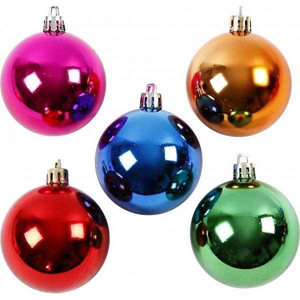 Christbaumkugeln - leuchtende Farben - 6 cm - 20 Stk