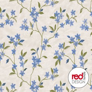 Wachstuch mit Bl�tenmotiv - Blau