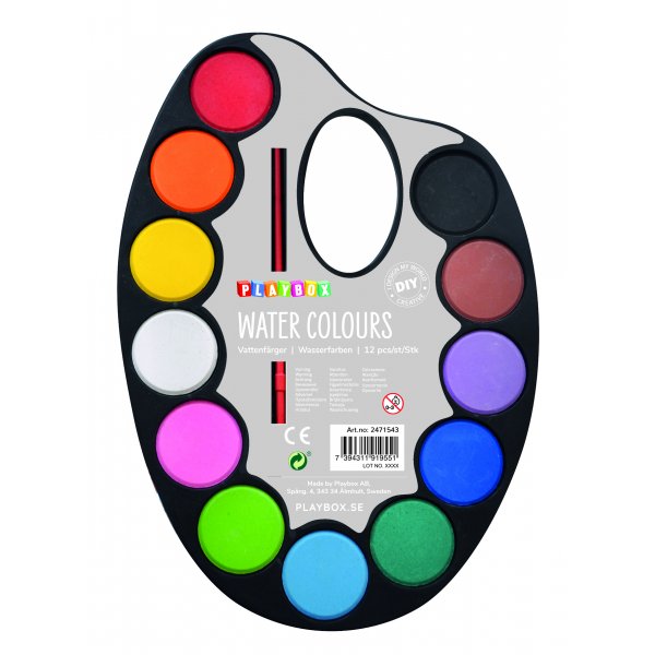 Palette mit Aquarellfarben 12 Farben Palette mit Aquarellfarben 12 Farben