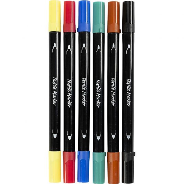 Textilmarker - Standardfarben - 6 Stk