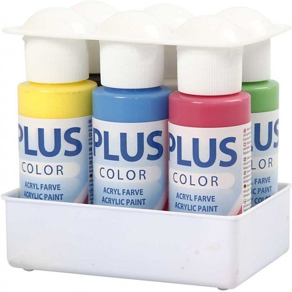 Plus Color Hobbyfarbe - Grundfarben - 6 x 60 ml