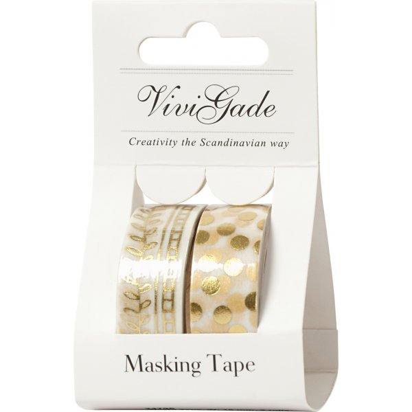 Vivi Gade Washite-Klebeband - Gold - Rang und Punkte - Folie Vivi Gade Washite-Klebeband - Gold - Rang und Punkte - Folie
