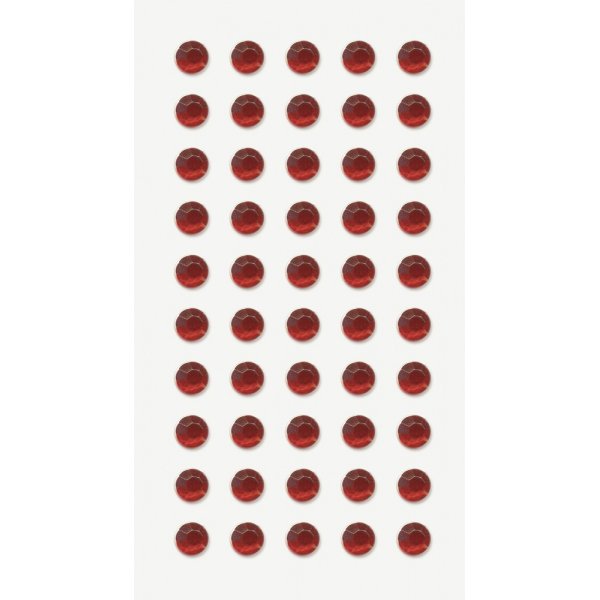 Aufkleber mit Strasssteinen - Kreise - rot