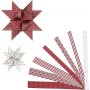 Sternstreifen - rot - wei - 6,5+11,5 cm - 60 Streifen