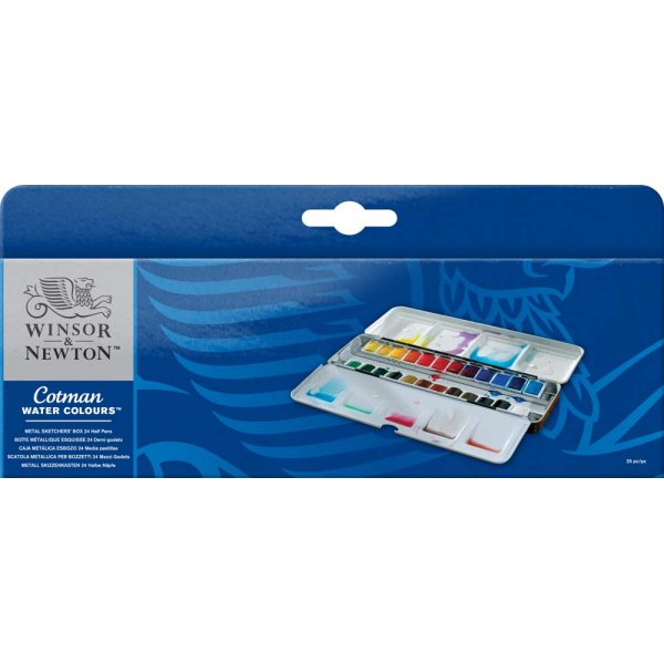 Aquarellfarbe W&N Cotman - Sketcher\\\'s Metallbox 24 Farben
