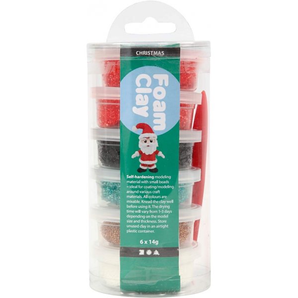 Foam Clay® - Weihnachtsfarben - 6 x 14 g Foam Clay® - Weihnachtsfarben - 6 x 14 g