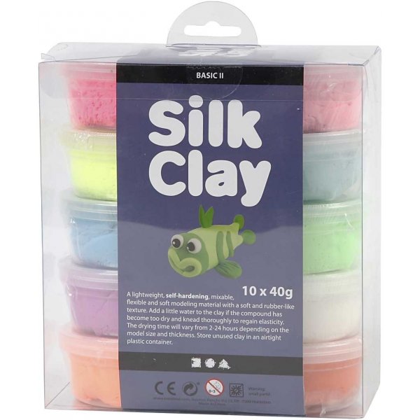 Silk Clay® - gemischte Farben - Basic 2 - 10 x 40 g Silk Clay® - gemischte Farben - Basic 2 - 10 x 40 g