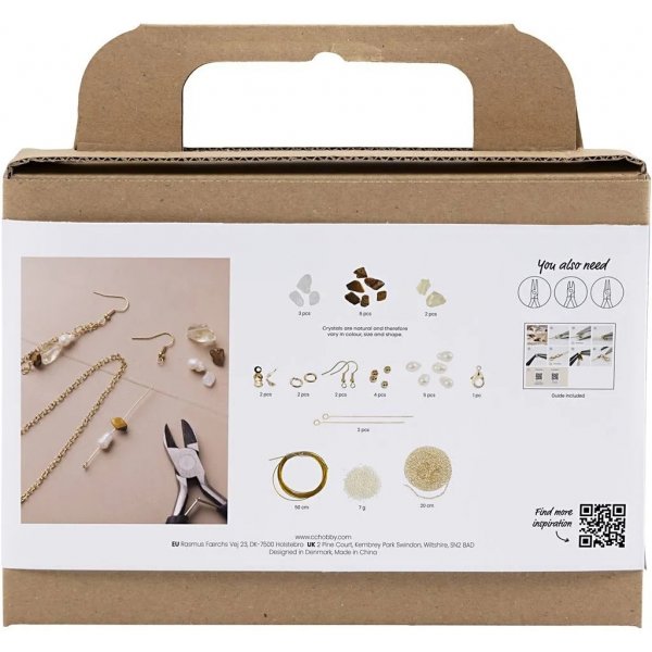 Mini-DIY-Kit Schmuck, Halskette und Ohrringe mit Kristallen Mini-DIY-Kit Schmuck, Halskette und Ohrringe mit Kristallen