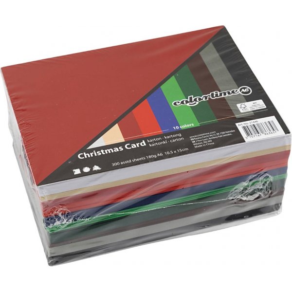 Weihnachtskarton - gemischte Farben - A6 - 300 Blatt Weihnachtskarton - gemischte Farben - A6 - 300 Blatt