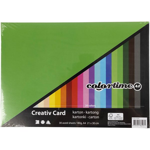Creativ Karton - gemischte Farben - A4 - 30 Stk Creativ Karton - gemischte Farben - A4 - 30 Stk