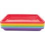 Kunststofftablett 28 x 22 x 3 cm, 6 Farben, 12 Stk