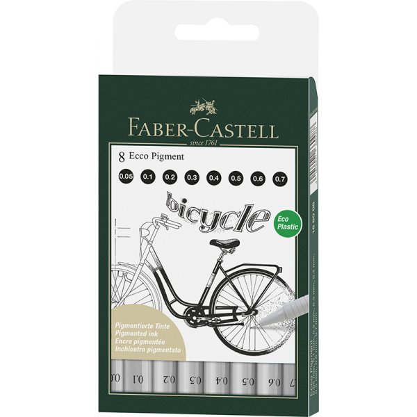 Zeichenstift - Faber-Castell - Ecco Pigment - Set 0,05/1/2/3/4/5/6/7
