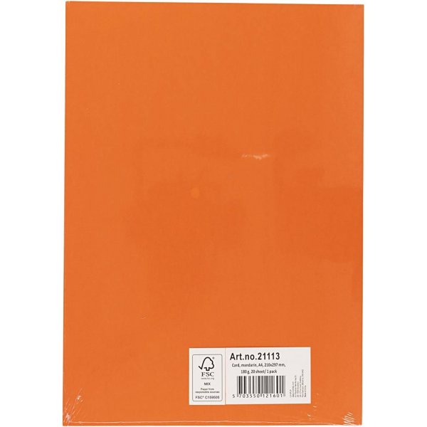 Farbiger Karton - Orange - A4 - 180 g - 20 Blatt Farbiger Karton - Orange - A4 - 180 g - 20 Blatt