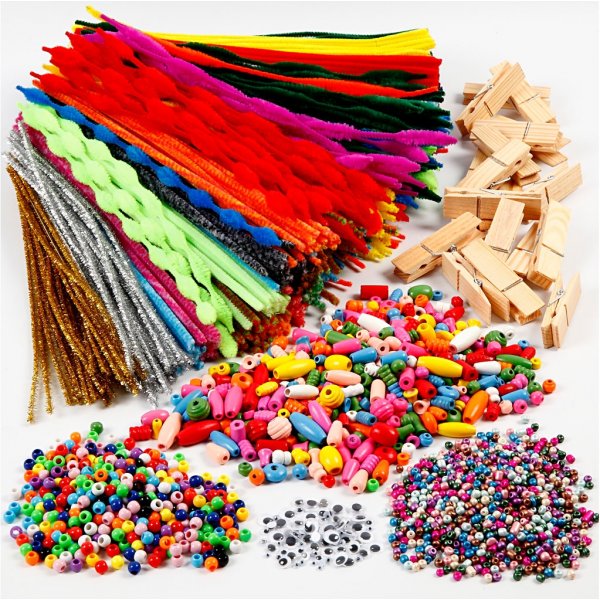 Spa mit Klemmen und Pfeifenreinigern - bunt gemischt