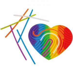 Fidget-Spielzeug mit Herz aus Bändern, 17-20 cm, Silikon Fidget-Spielzeug mit Herz aus Bändern, 17-20 cm, Silikon