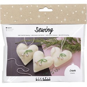 Mini-DIY-Kit - Weihnachtsherzen aus Filz Mini-DIY-Kit - Weihnachtsherzen aus Filz
