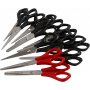 Schulschere - Schwarz - Rot - Rechts & Links - 12 Stk
