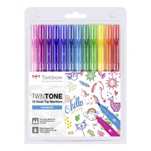 Tombow TwinTone Rainbow 0,3/0,8 mm 12er-Packung Tombow TwinTone Rainbow 0,3/0,8 mm 12er-Packung