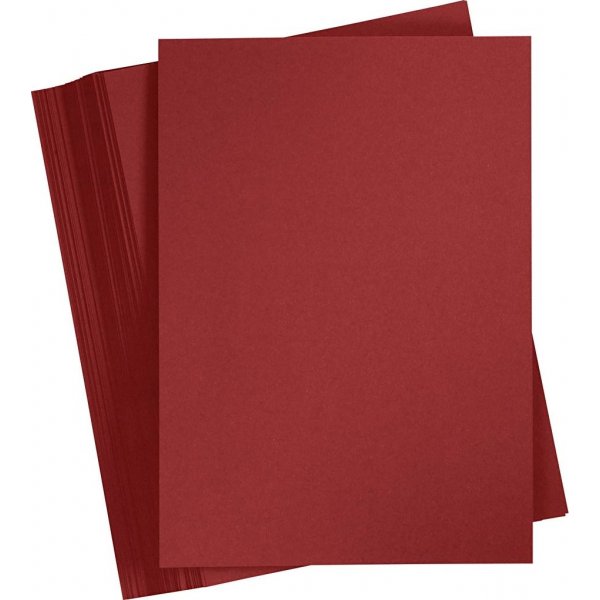 Farbiger Karton - dunkelrot - A4 - 180 g - 100 Blatt
