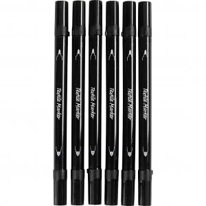 Textilmarker, schwarz, Doppelspitze, 2,3-3,6 mm, 6 Stück Textilmarker, schwarz, Doppelspitze, 2,3-3,6 mm, 6 Stück