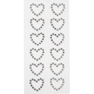 Strassherzen - Silber - 12 Stk Strassherzen - Silber - 12 Stk