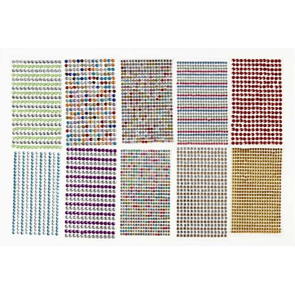 Strassaufkleber - gemischte Farben - 10 Blatt Strassaufkleber - gemischte Farben - 10 Blatt