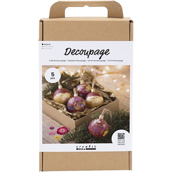 DIY Kit Decoupage - Weihnachtsrot - Trockenblumen DIY Kit Decoupage - Weihnachtsrot - Trockenblumen