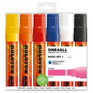 Acrylmarker One4All 15mm 6 Stifte - Basic I Acrylmarker One4All 15mm 6 Stifte - Basic I