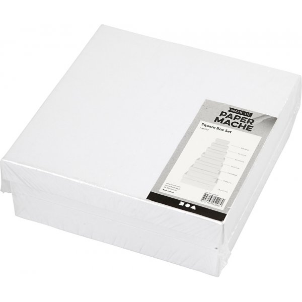 Quadratische Boxen - weiß - 7 Stk Quadratische Boxen - weiß - 7 Stk