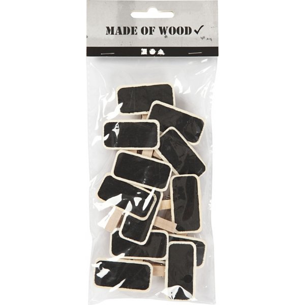 Brett mit Clip - 4 x 2 cm - 12 Stk Brett mit Clip - 4 x 2 cm - 12 Stk