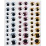 Augenroller - Hellblau - Gold - Hellrot - 54 Stk
