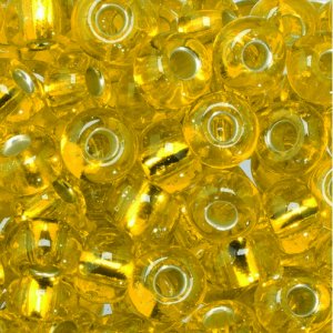 Rocailleperlen ø 5,5 mm - gelb 17 g versilbert Rocailleperlen ø 5,5 mm - gelb 17 g versilbert
