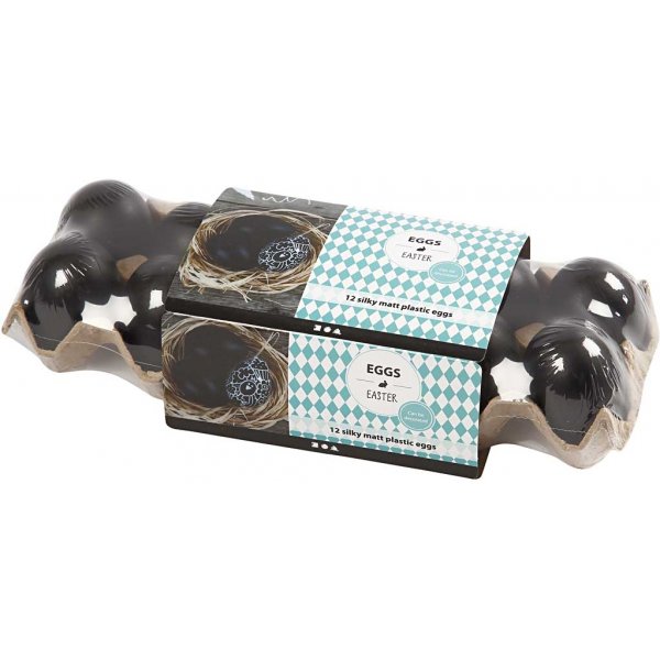 Plastikeier - schwarz - 12 Stk Plastikeier - schwarz - 12 Stk