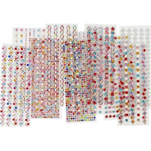 Strasssteine - Ø2-10 mm - 27 x 9 cm, 12 Blatt, Inhalt kann variieren Strasssteine - Ø2-10 mm - 27 x 9 cm, 12 Blatt, Inhalt kann variieren