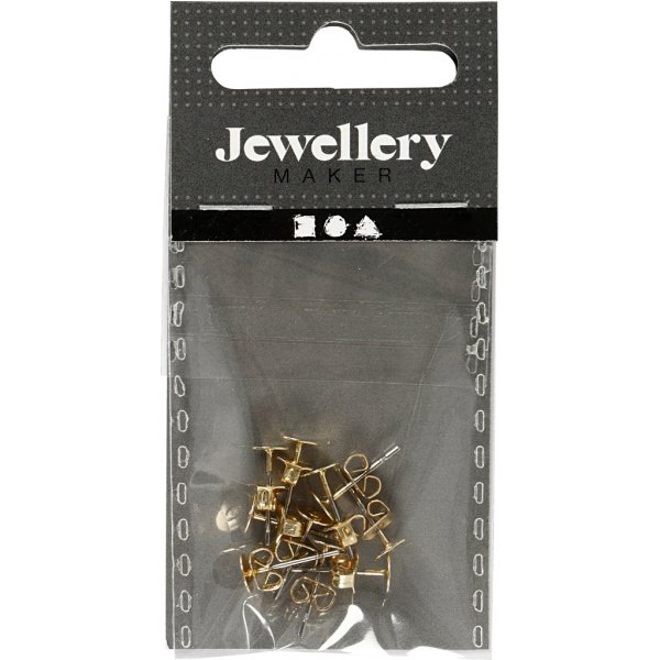 Ohrstecker mit Plättchen - vergoldet - 10 Stk Ohrstecker mit Plättchen - vergoldet - 10 Stk